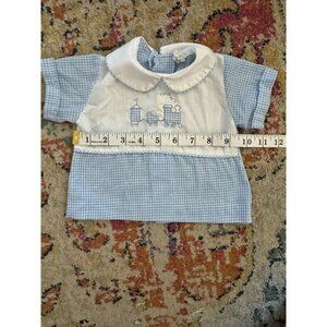 Vintage Alexis Shirt 3-6 Months Embroidered Train